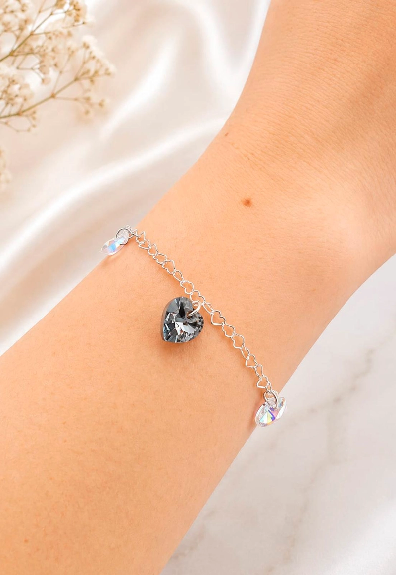 PULSERA JOYAS MONTERO ROMANCE PLATA 925 CRISTALES GENUINOS SILVER NIGHT - 7