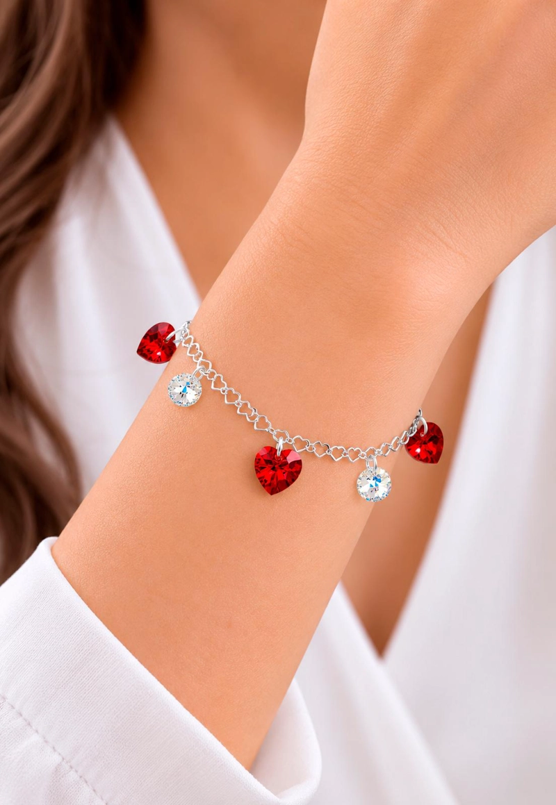 PULSERA JOYAS MONTERO ROMANCE PLATA 925 CRISTALES GENUINOS SIAM SHIMMER - 5