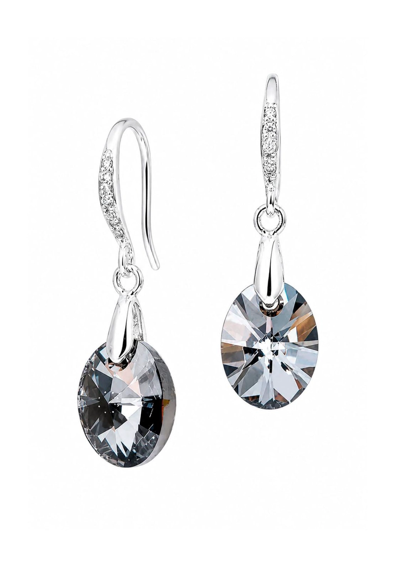 AROS JOYAS MONTERO PRAGA PLATA 925 CRISTALES GENUINOS SILVER NIGHT - 1