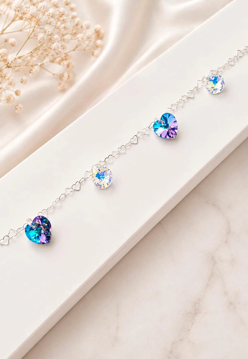 PULSERA JOYAS MONTERO ROMANCE PLATA 925 CRISTALES GENUINOS VITRAL LIGHT - 7