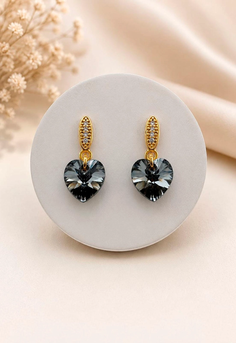 AROS JOYAS MONTERO ROMANCE GOLD CRISTALES GENUINOS SILVER NIIGHT ENCHAPADO EN ORO 18K - 5