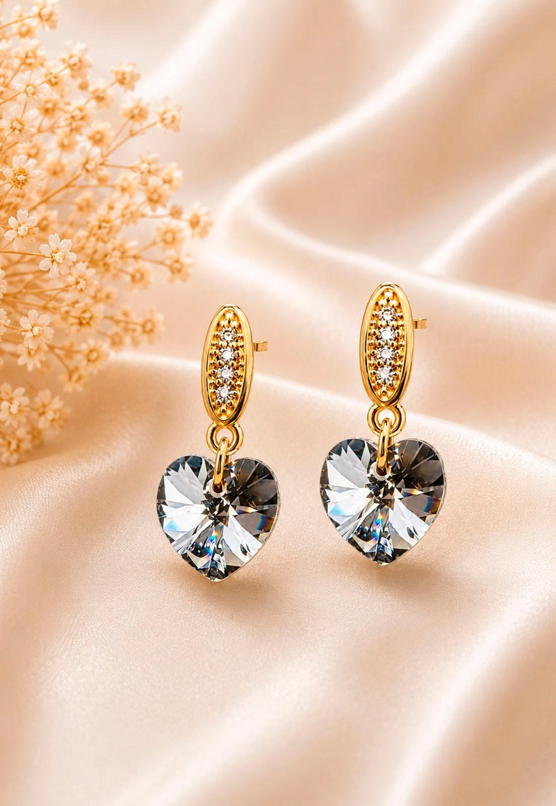 AROS JOYAS MONTERO ROMANCE GOLD CRISTALES GENUINOS SILVER NIIGHT ENCHAPADO EN ORO 18K - 7