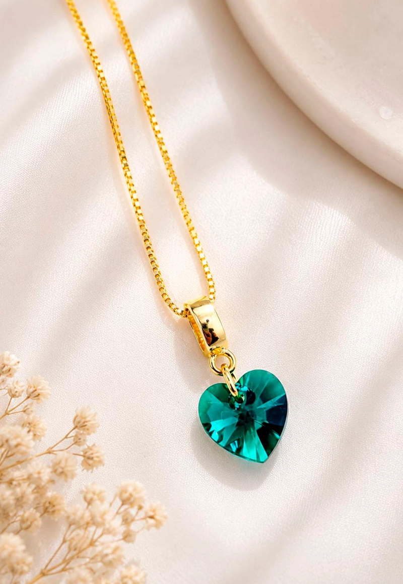 COLLAR JOYAS MONTERO ROMANCE GOLD CRISTALES GENUINOS EMERALD - 2