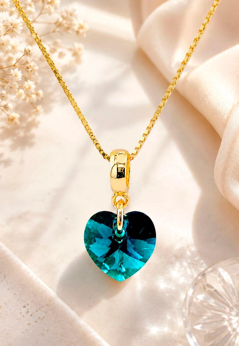 COLLAR JOYAS MONTERO ROMANCE GOLD CRISTALES GENUINOS EMERALD - 5