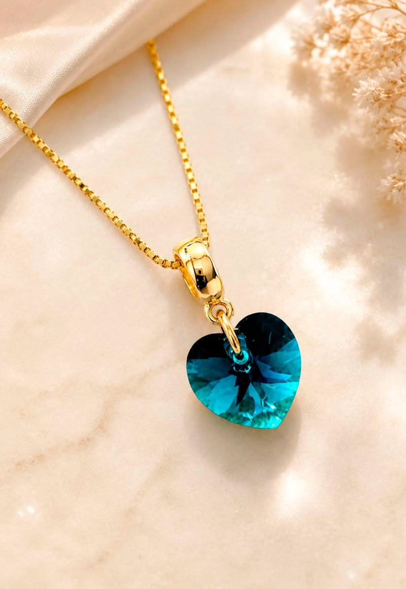 COLLAR JOYAS MONTERO ROMANCE GOLD CRISTALES GENUINOS EMERALD - 6