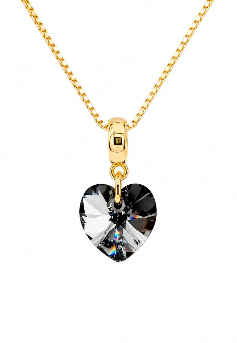 COLLAR JOYAS MONTERO ROMANCE GOLD CRISTALES GENUINOS SILVER NIGHT - 1