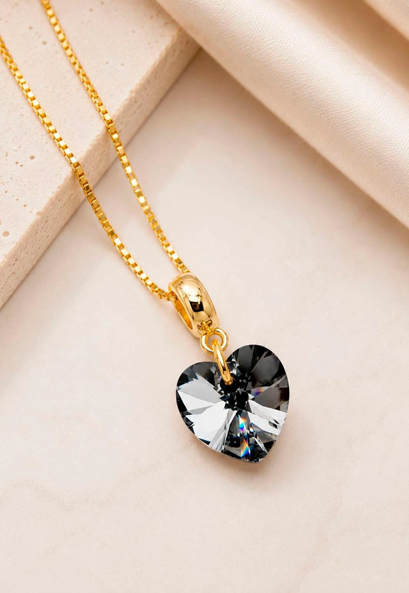 COLLAR JOYAS MONTERO ROMANCE GOLD CRISTALES GENUINOS SILVER NIGHT - 2