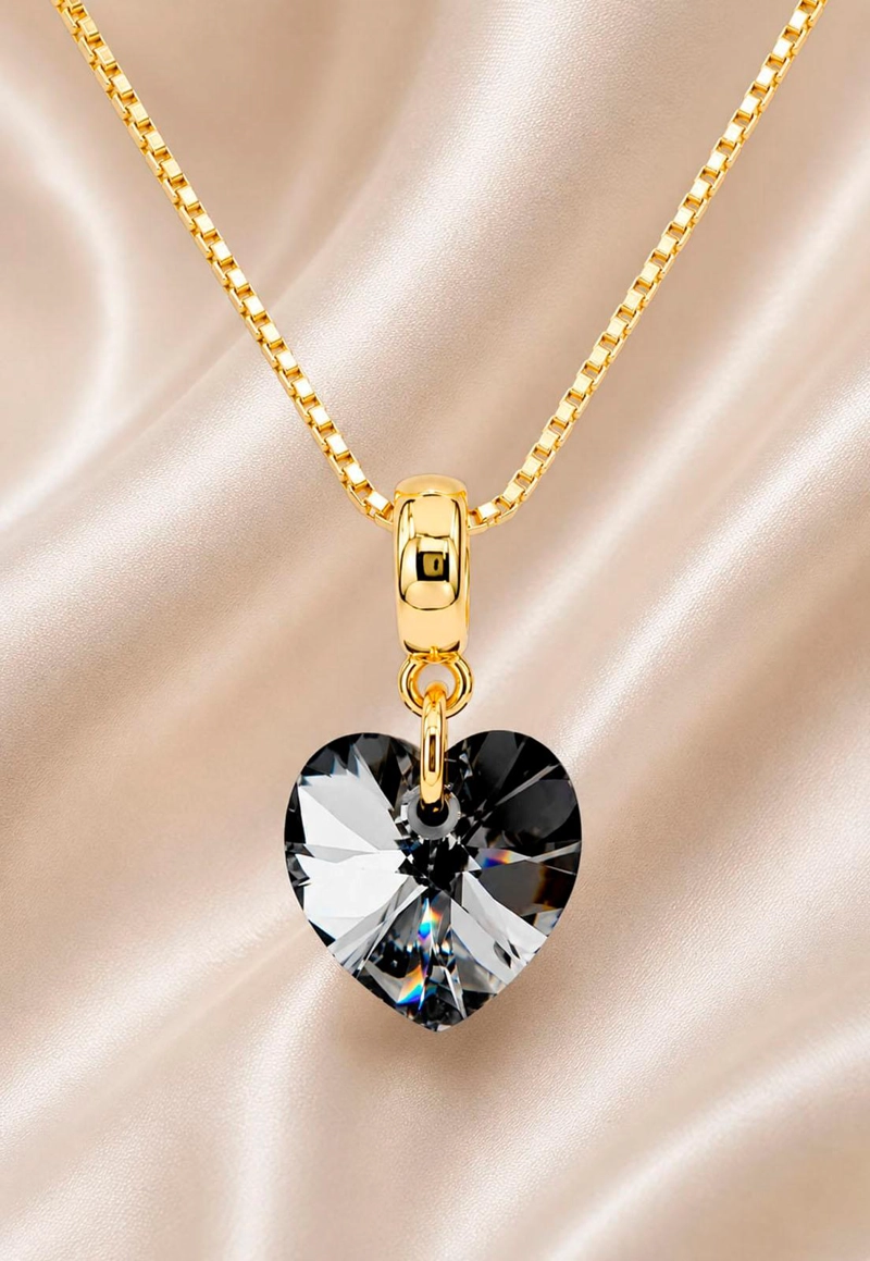 COLLAR JOYAS MONTERO ROMANCE GOLD CRISTALES GENUINOS SILVER NIGHT - 5