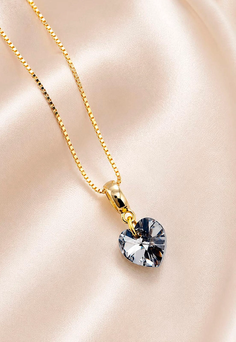 COLLAR JOYAS MONTERO ROMANCE GOLD CRISTALES GENUINOS SILVER NIGHT - 6