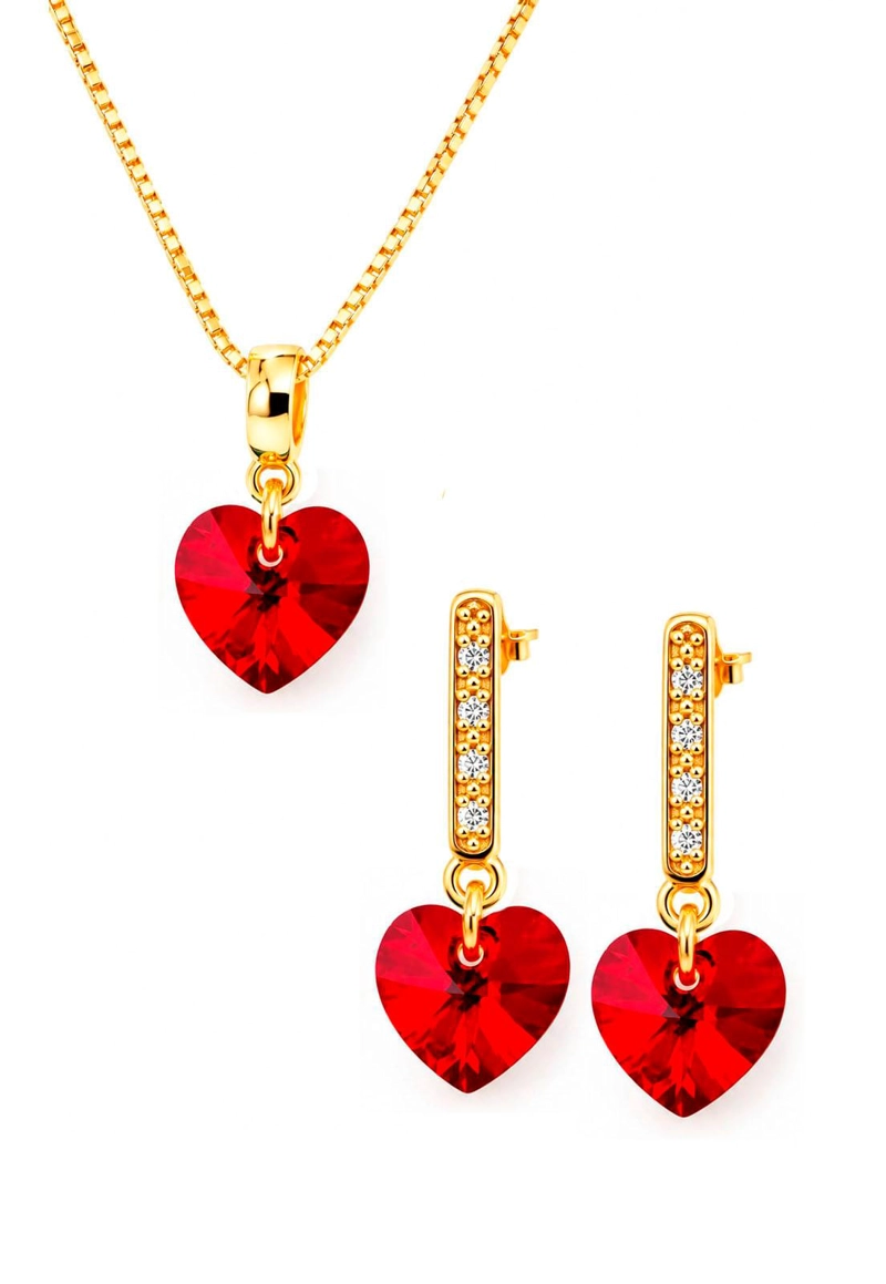 CONJUNTO JOYAS MONTERO ROMANCE GOLD CRISTALES GENUINOS SIAM SHIMMER - 1