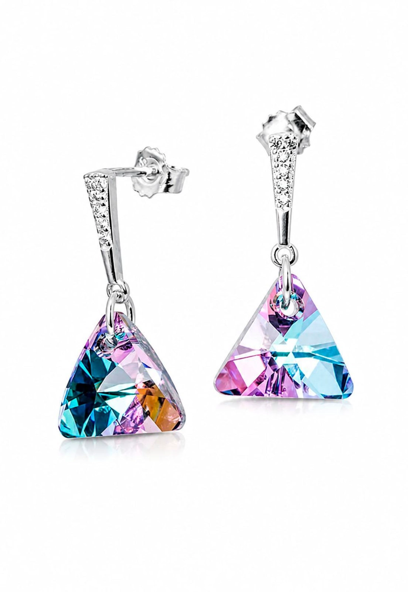 AROS JOYAS MONTERO TRINIDAD PLATA 925 CRISTALES GENUINOS VITRAL LIGHT - 1