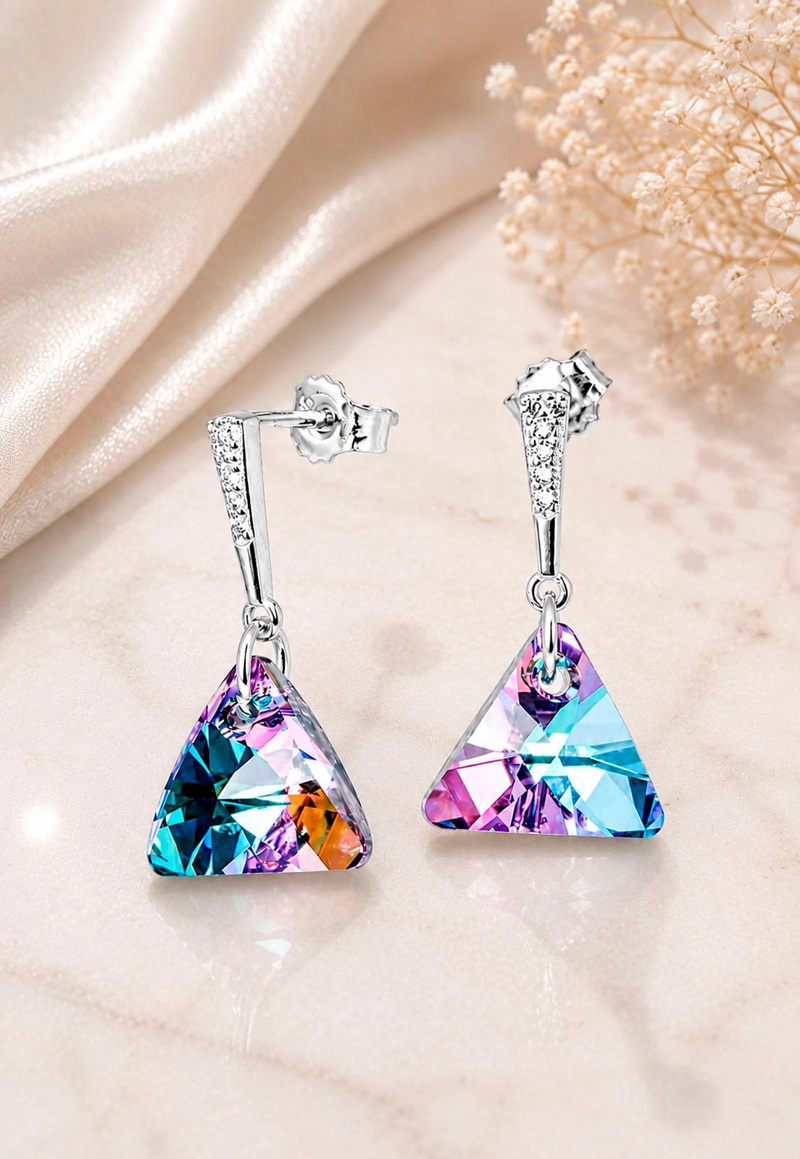 AROS JOYAS MONTERO TRINIDAD PLATA 925 CRISTALES GENUINOS VITRAL LIGHT - 7