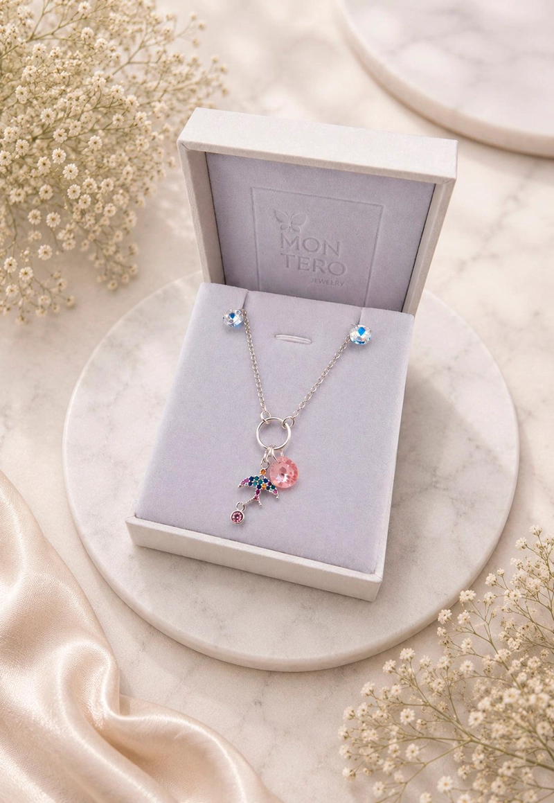 PULSERA GOLONDRINA PLATA 925 CRISTAL SWAROVSKI® LIGHT ROSE - 2