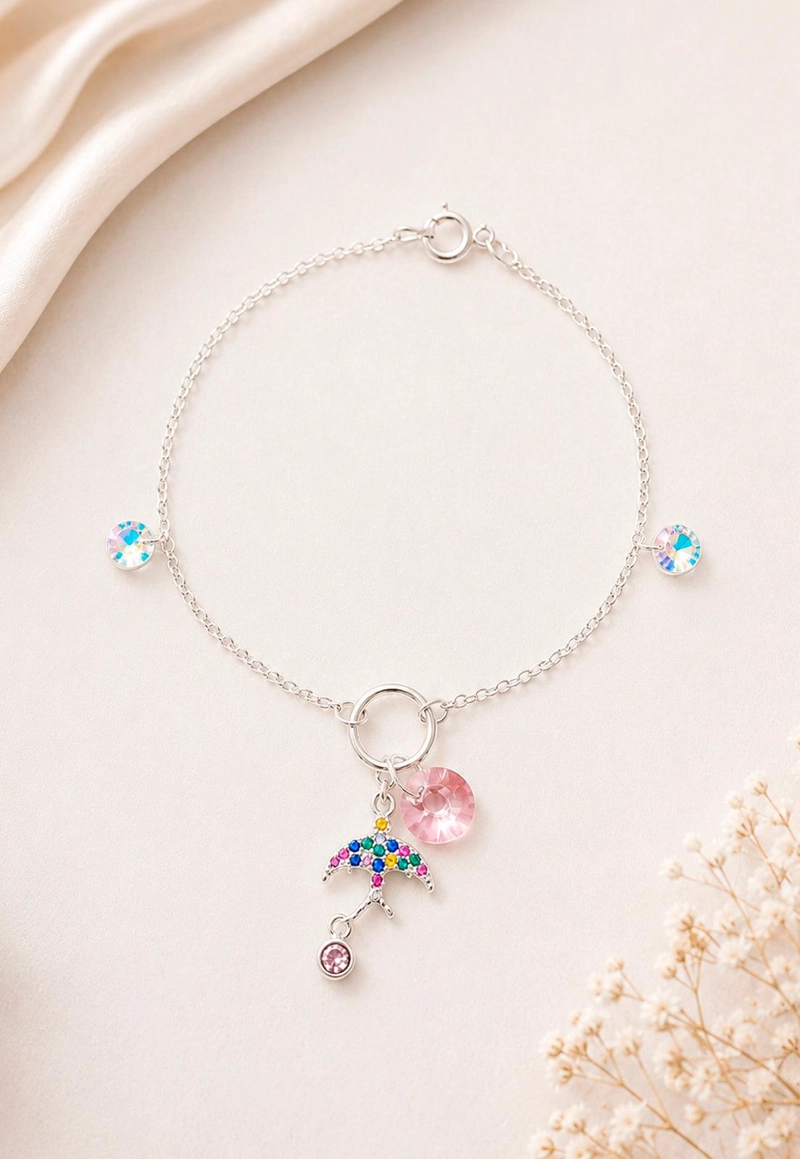 PULSERA GOLONDRINA PLATA 925 CRISTAL SWAROVSKI® LIGHT ROSE - 3