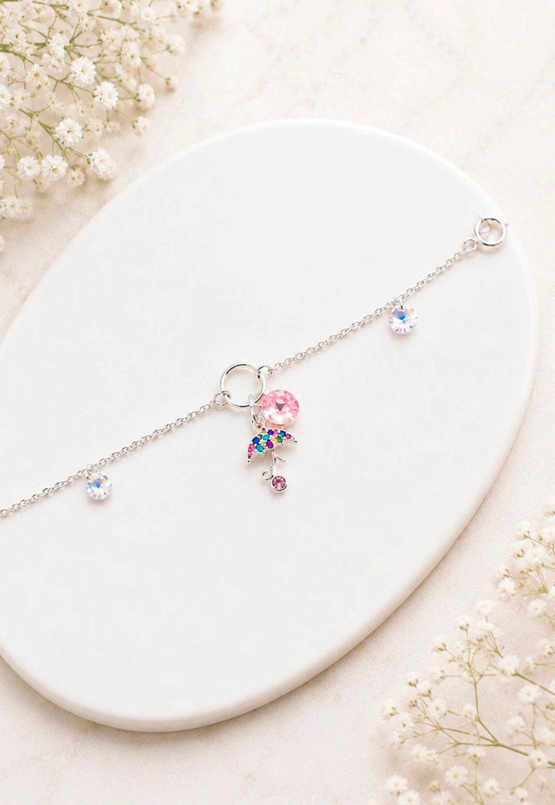PULSERA GOLONDRINA PLATA 925 CRISTAL SWAROVSKI® LIGHT ROSE - 4