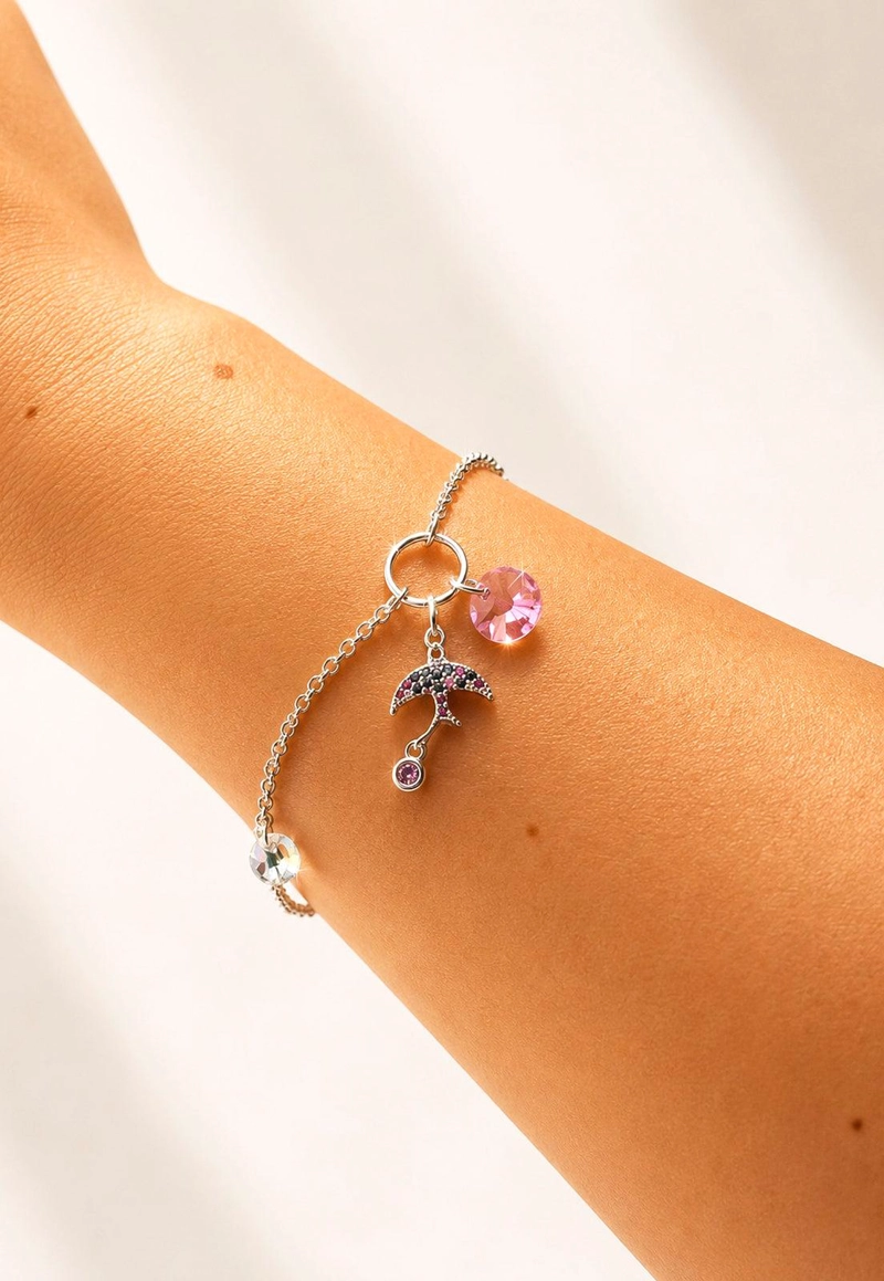 PULSERA GOLONDRINA PLATA 925 CRISTAL SWAROVSKI® LIGHT ROSE - 7