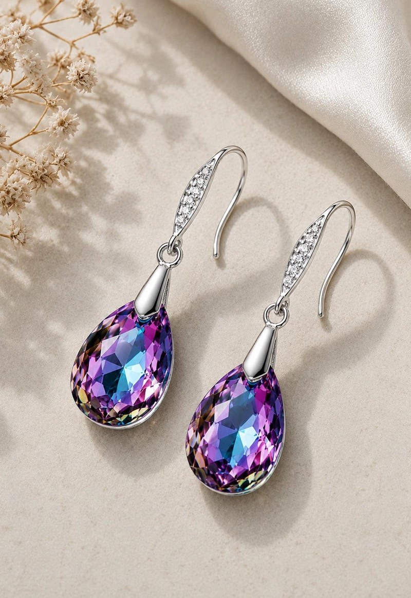 AROS CAPRICHO PLATA 925 CRISTAL SWAROVSKI® VITRAL LIGHT - 3