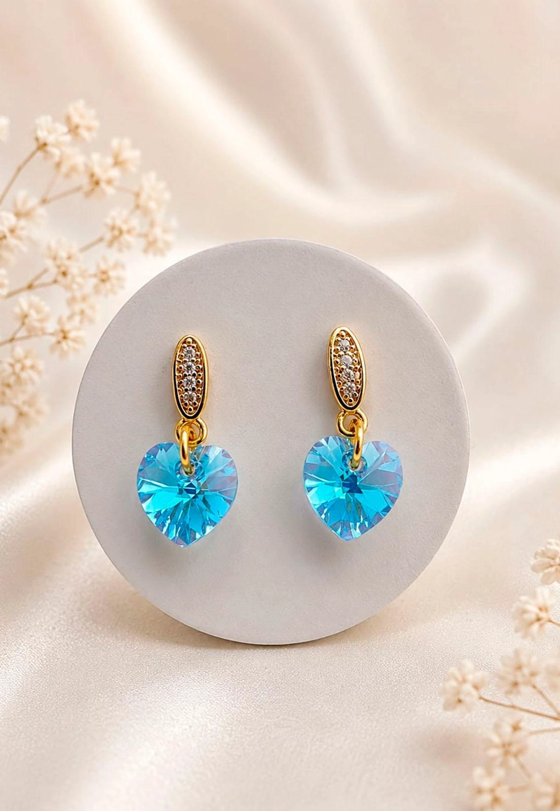 AROS ROMANCE GOLD 24K CRISTAL SWAROVSKI® AQUAMARINE - 5