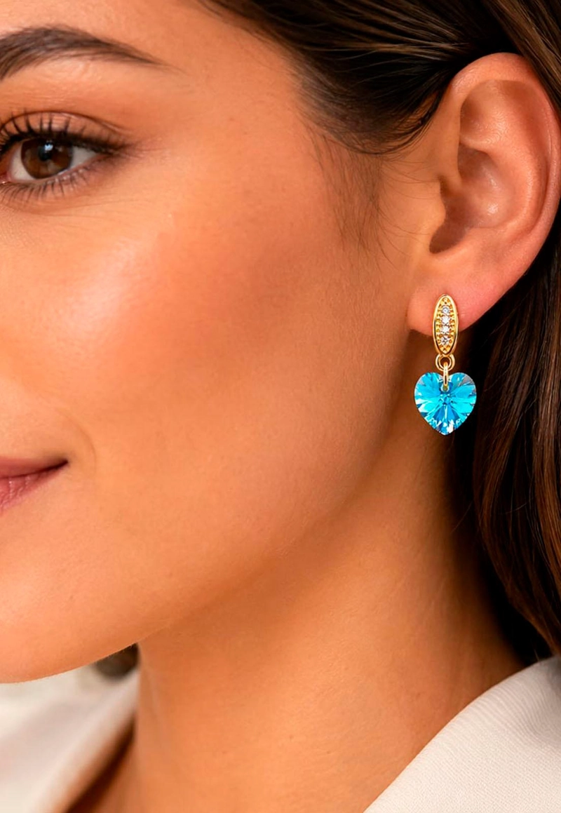 AROS ROMANCE GOLD 24K CRISTAL SWAROVSKI® AQUAMARINE - 6