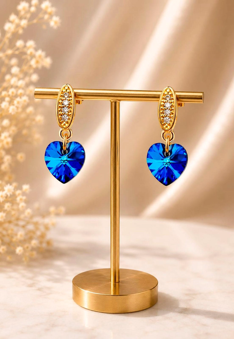 AROS ROMANCE GOLD 24K CRISTAL SWAROVSKI® BERMUDA BLUE - 6