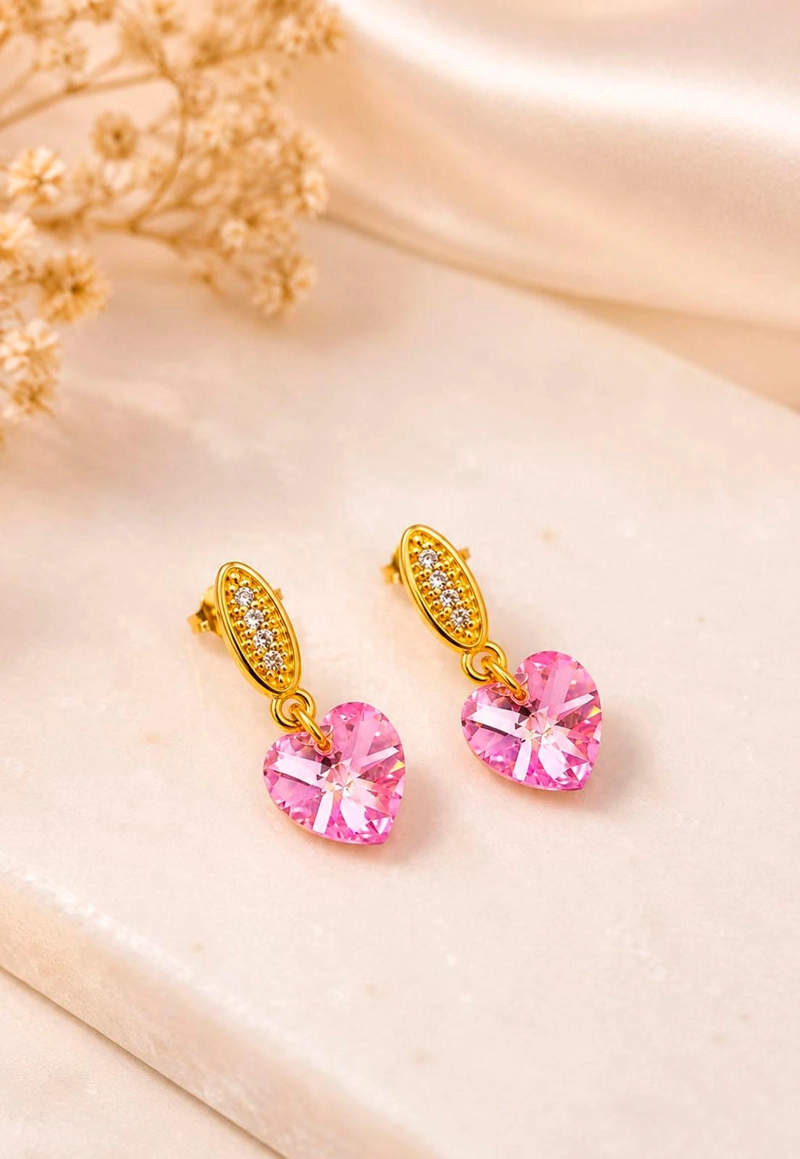 AROS ROMANCE GOLD 24K CRISTAL SWAROVSKI® LIGHT ROSE - 2