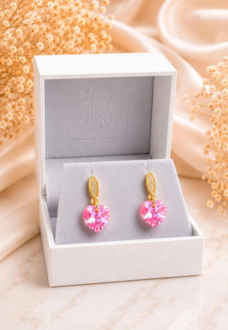 AROS ROMANCE GOLD 24K CRISTAL SWAROVSKI® LIGHT ROSE - 3