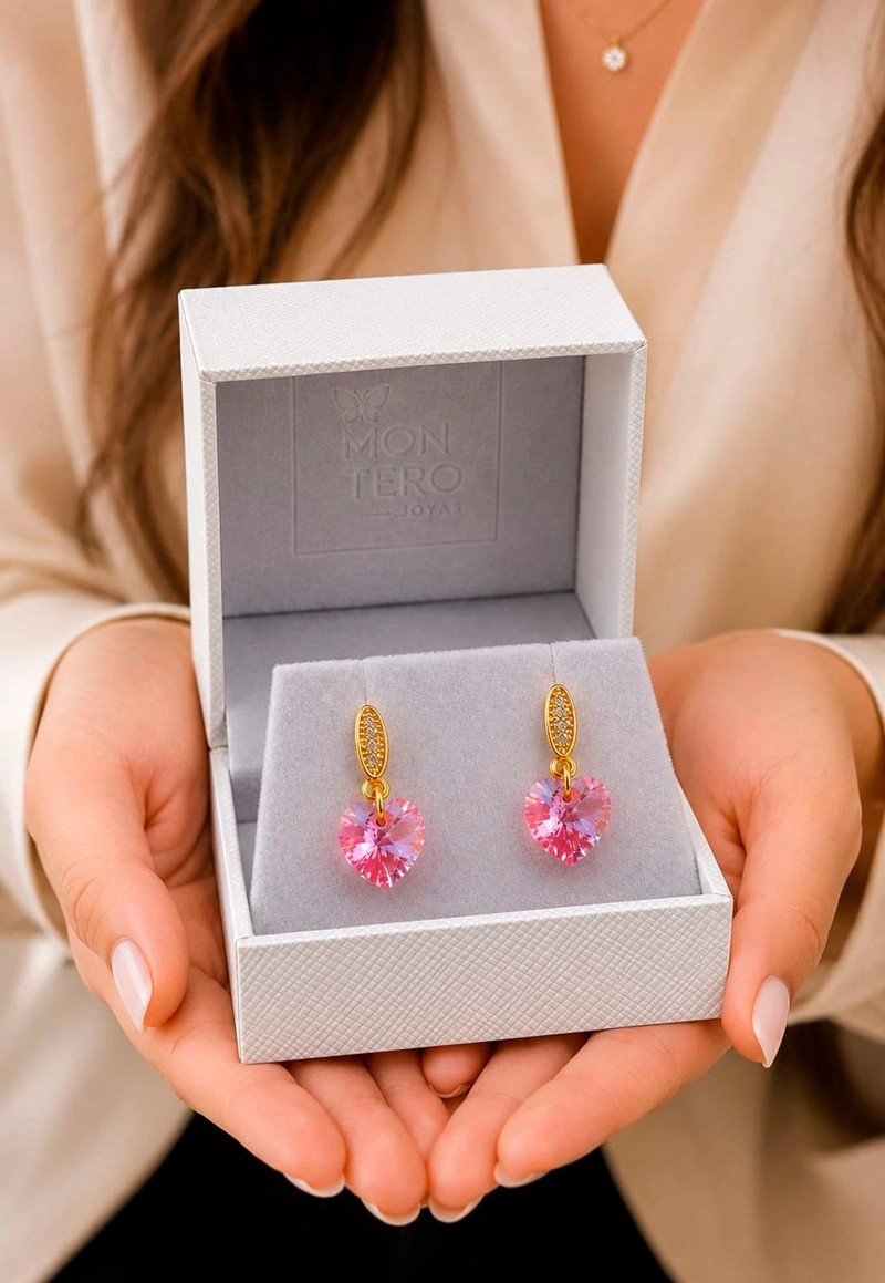 AROS ROMANCE GOLD 24K CRISTAL SWAROVSKI® LIGHT ROSE - 4