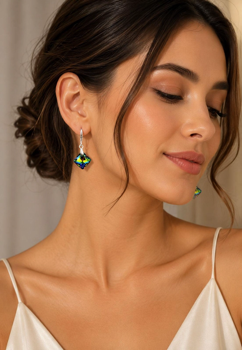 AROS CRISTINA PLATA 925 CRISTAL SWAROVSKI® VITRAL MEDIUM - 4