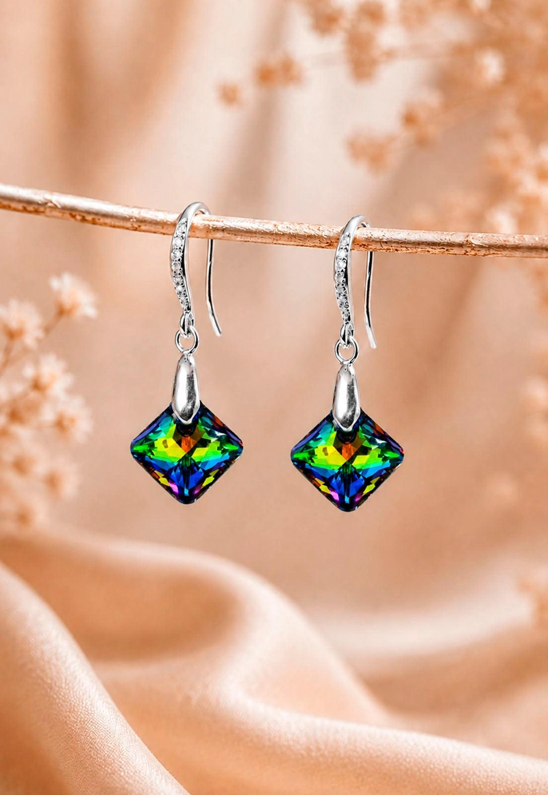 AROS CRISTINA PLATA 925 CRISTAL SWAROVSKI® VITRAL MEDIUM - 7
