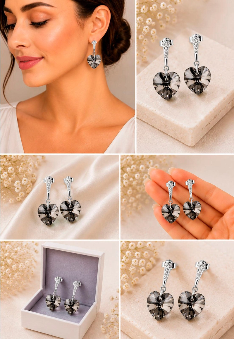 AROS ROMANCE PLATA 925 CRISTAL SWAROVSKI® SILVER NIGHT - 3