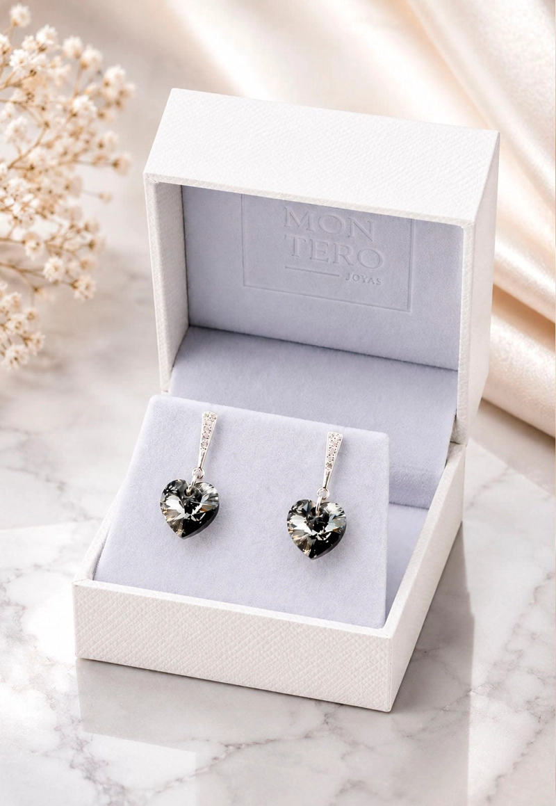 AROS ROMANCE PLATA 925 CRISTAL SWAROVSKI® SILVER NIGHT - 4