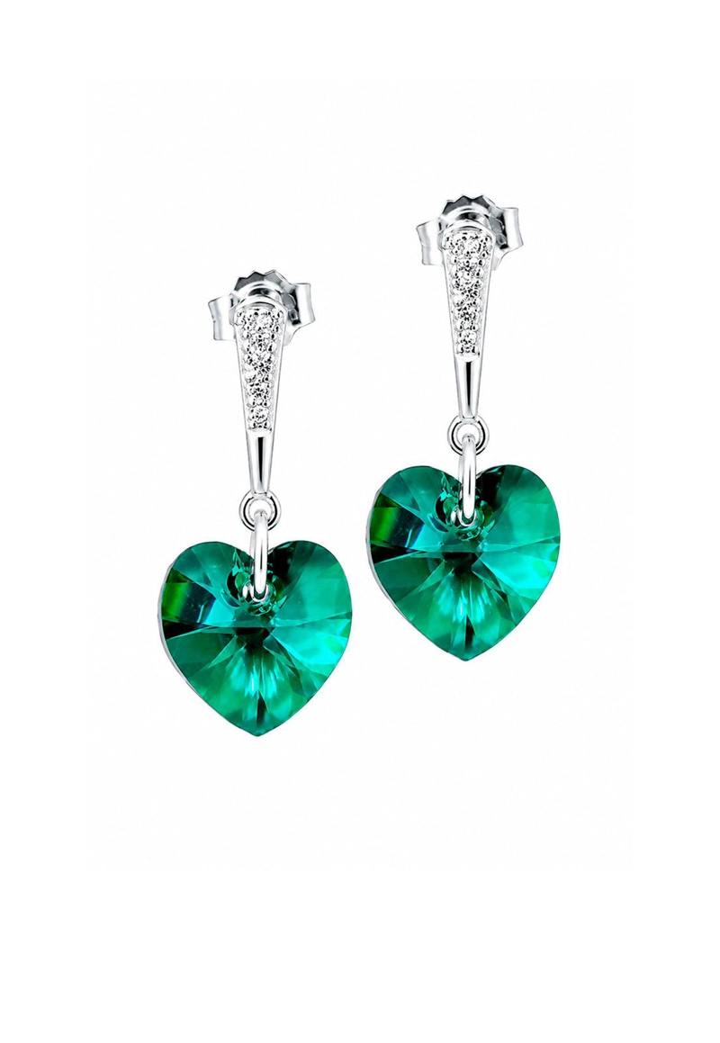 AROS ROMANCE PLATA 925 CRISTAL SWAROVSKI® EMERALD - 1