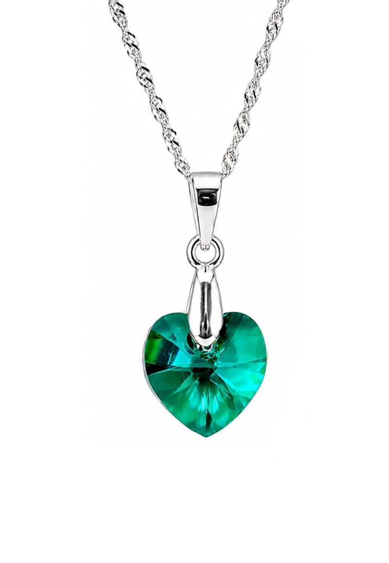 COLLAR ROMANCE PLATA 925 CRISTAL Swarovski EMERALD - 1