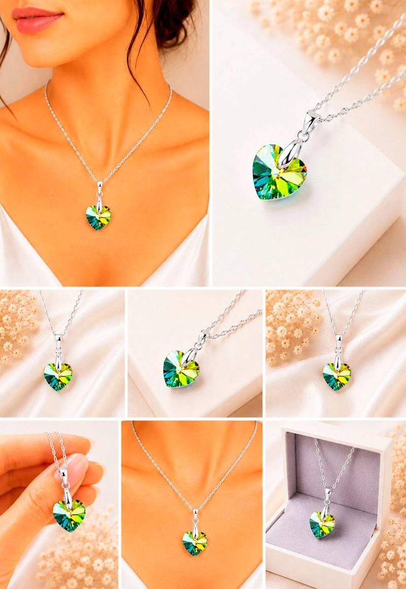 COLLAR ROMANCE PLATA 925 CRISTAL Swarovski® VITRAL MEDIUM - 4