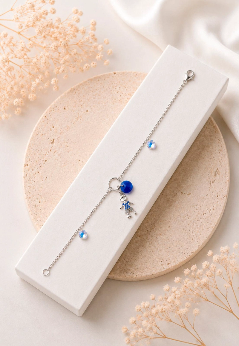 PULSERA NIÑO PLATA 925 CRISTAL SWAROVSKI® DARK BLUE - 5