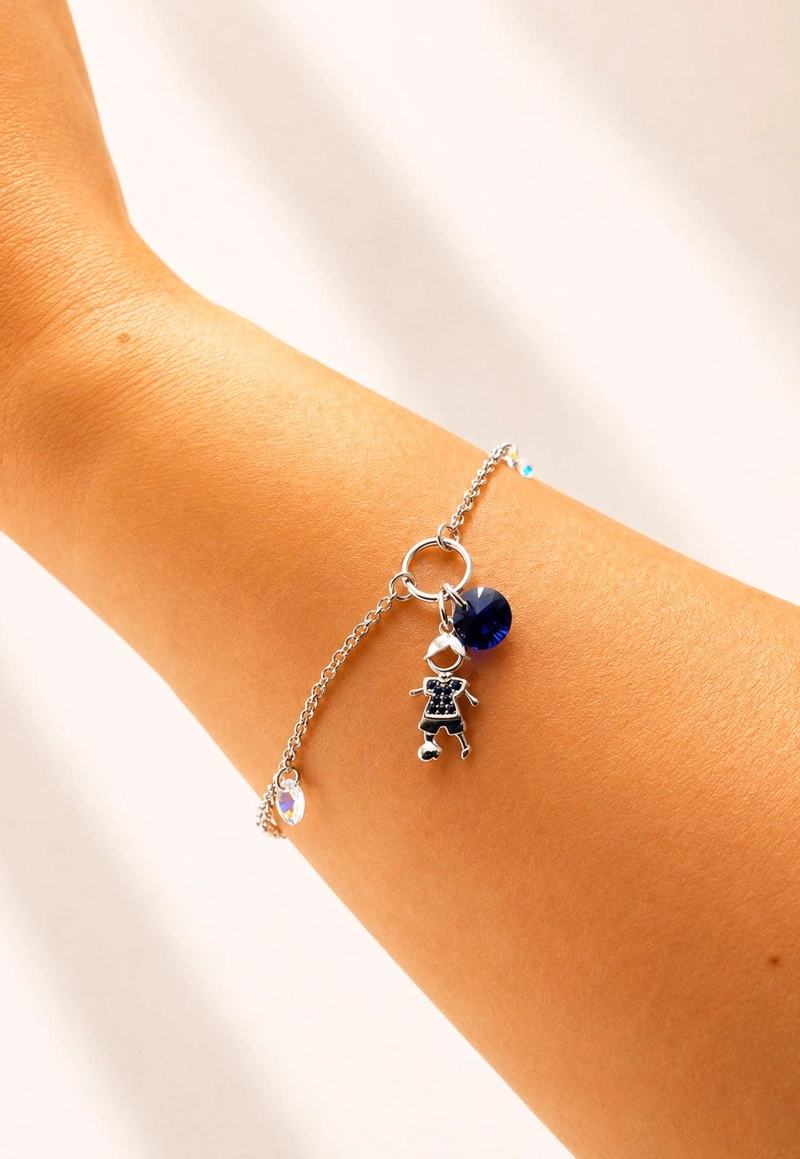 PULSERA NIÑO PLATA 925 CRISTAL SWAROVSKI® DARK BLUE - 7