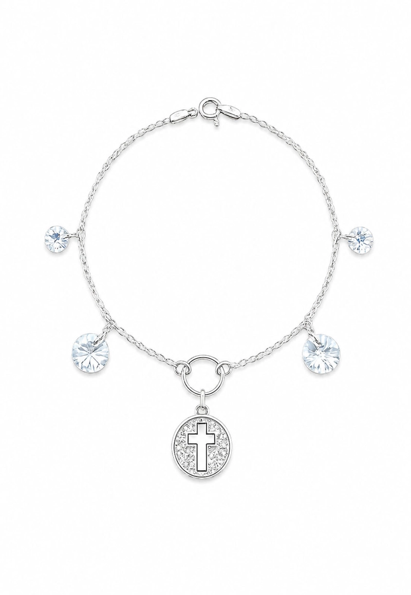 PULSERA FE PLATA 925 CRISTAL SWAROVSKI® BLUE SHADE - 1