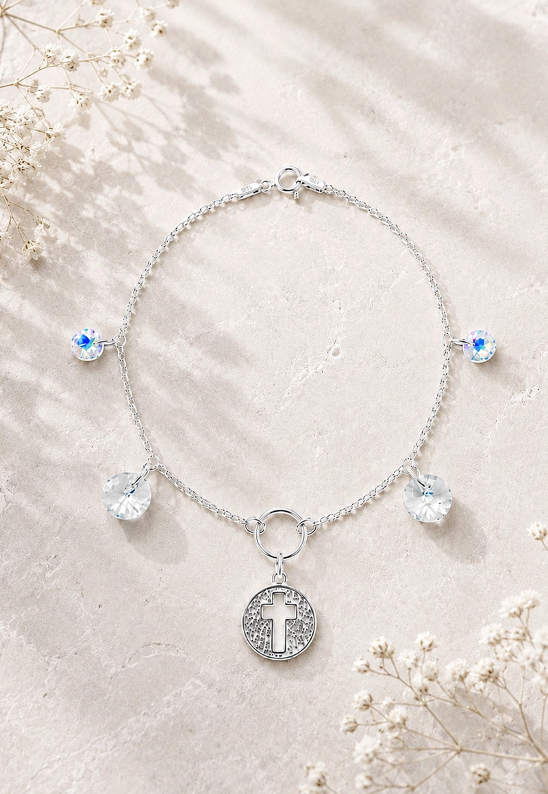 PULSERA FE PLATA 925 CRISTAL SWAROVSKI® BLUE SHADE - 2