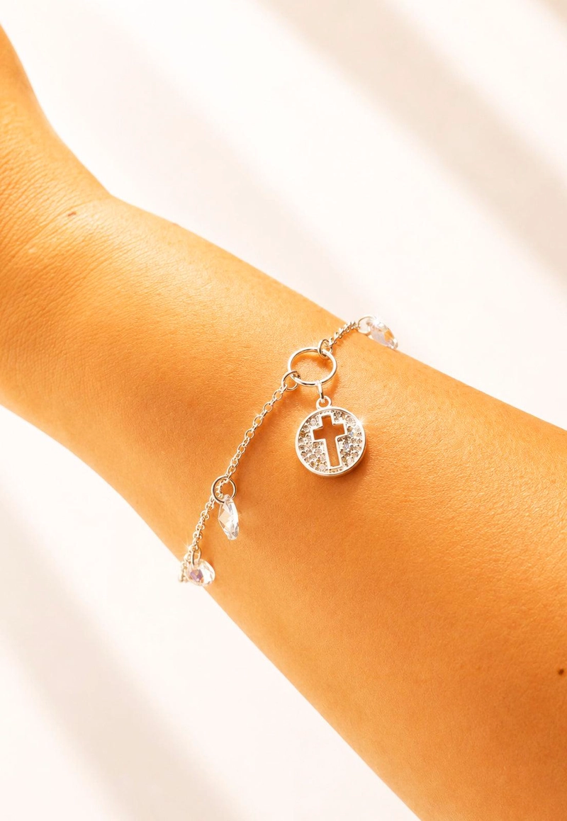 PULSERA FE PLATA 925 CRISTAL SWAROVSKI® BLUE SHADE - 4