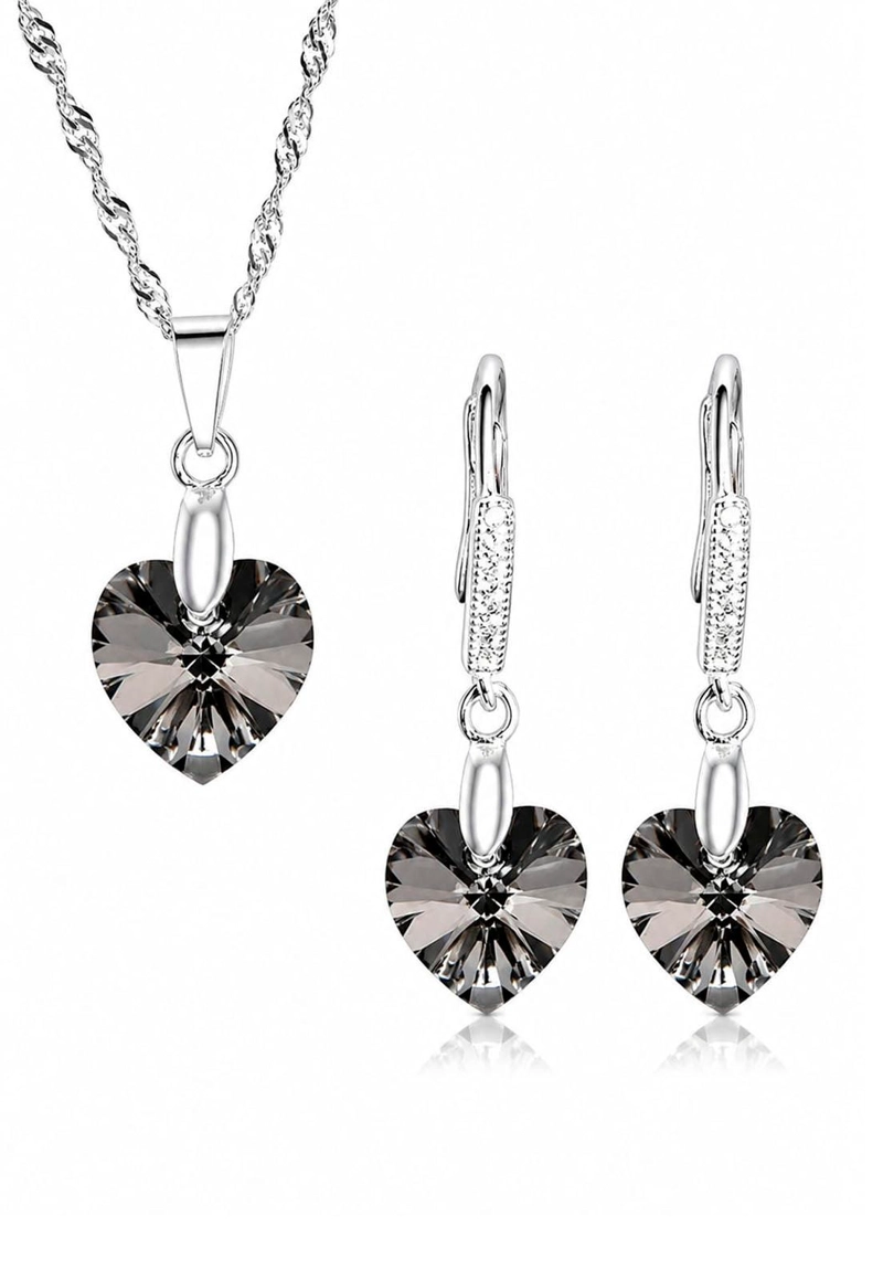 CONJUNTO ROMANCE PLATA 925 CRISTAL SWAROVSKI® SILVER NIGHT - 1