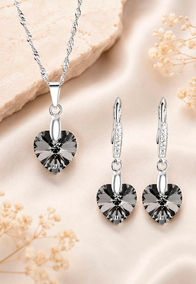 CONJUNTO ROMANCE PLATA 925 CRISTAL SWAROVSKI® SILVER NIGHT - 6