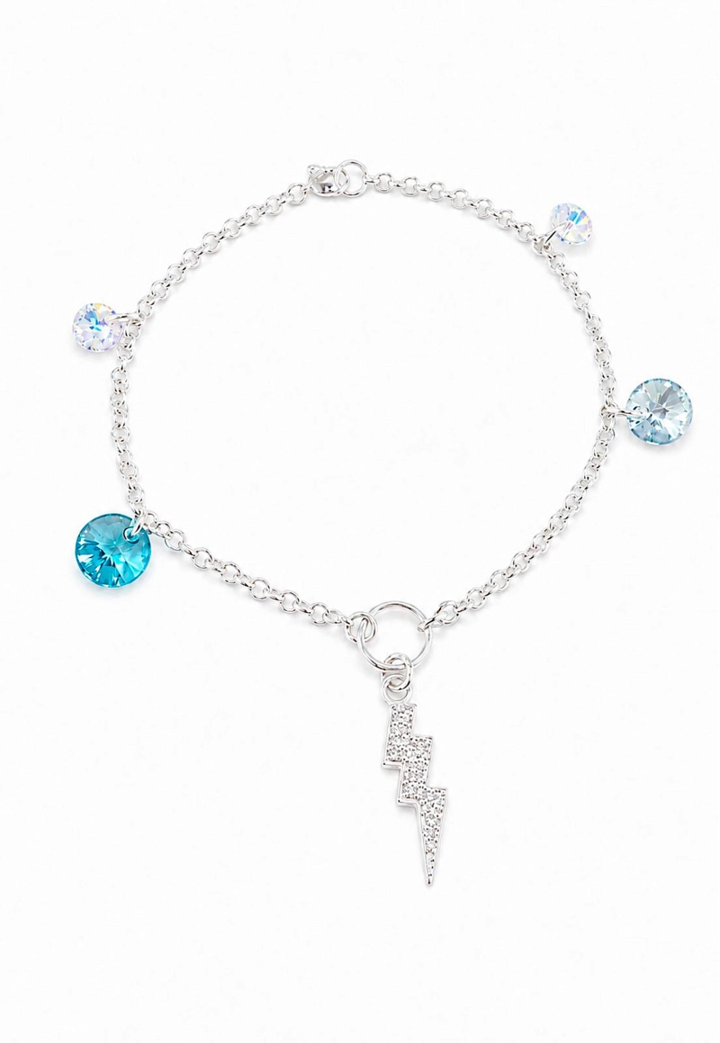 PULSERA FORTALEZA PLATA 925 CRISTAL SWAROVSKI® TURQUESA - 1