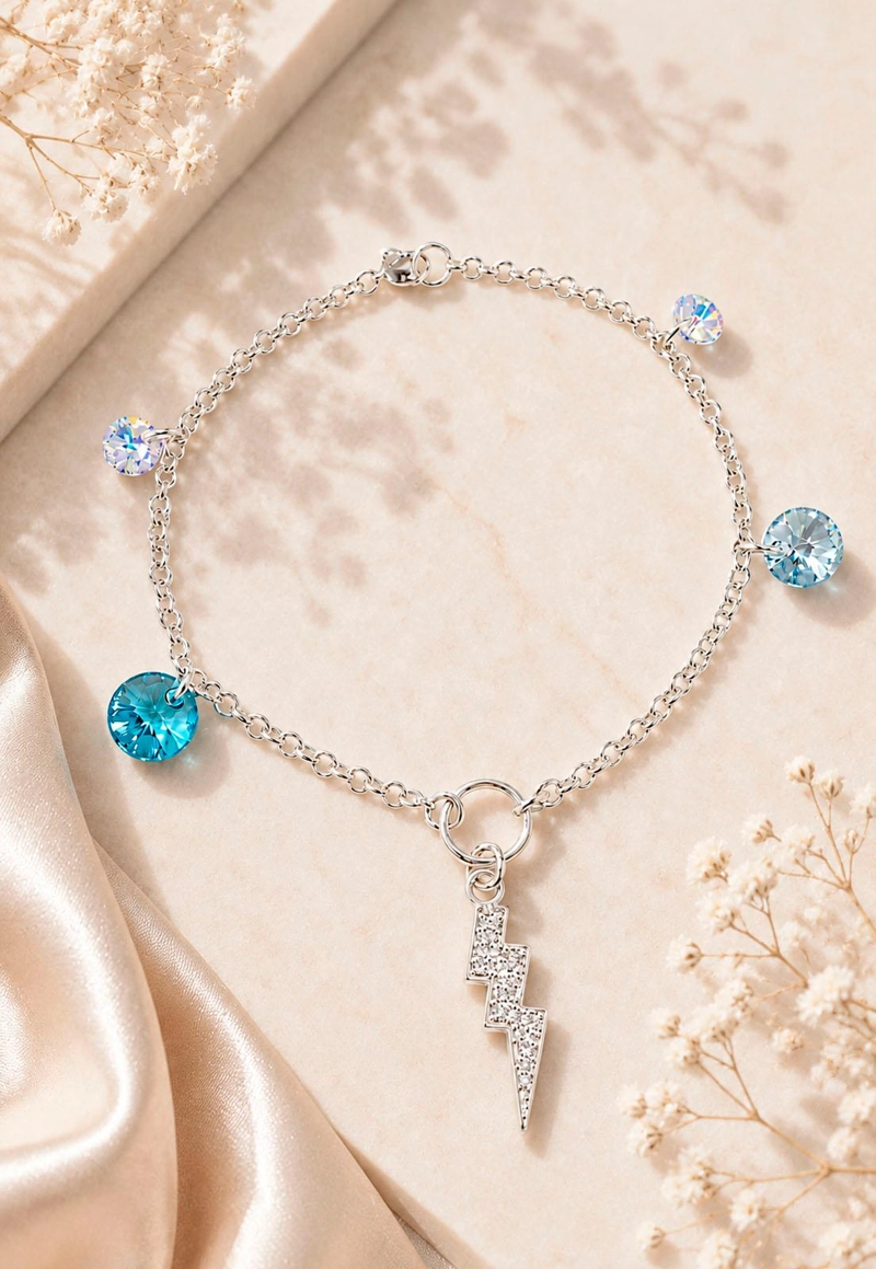 PULSERA FORTALEZA PLATA 925 CRISTAL SWAROVSKI® TURQUESA - 2