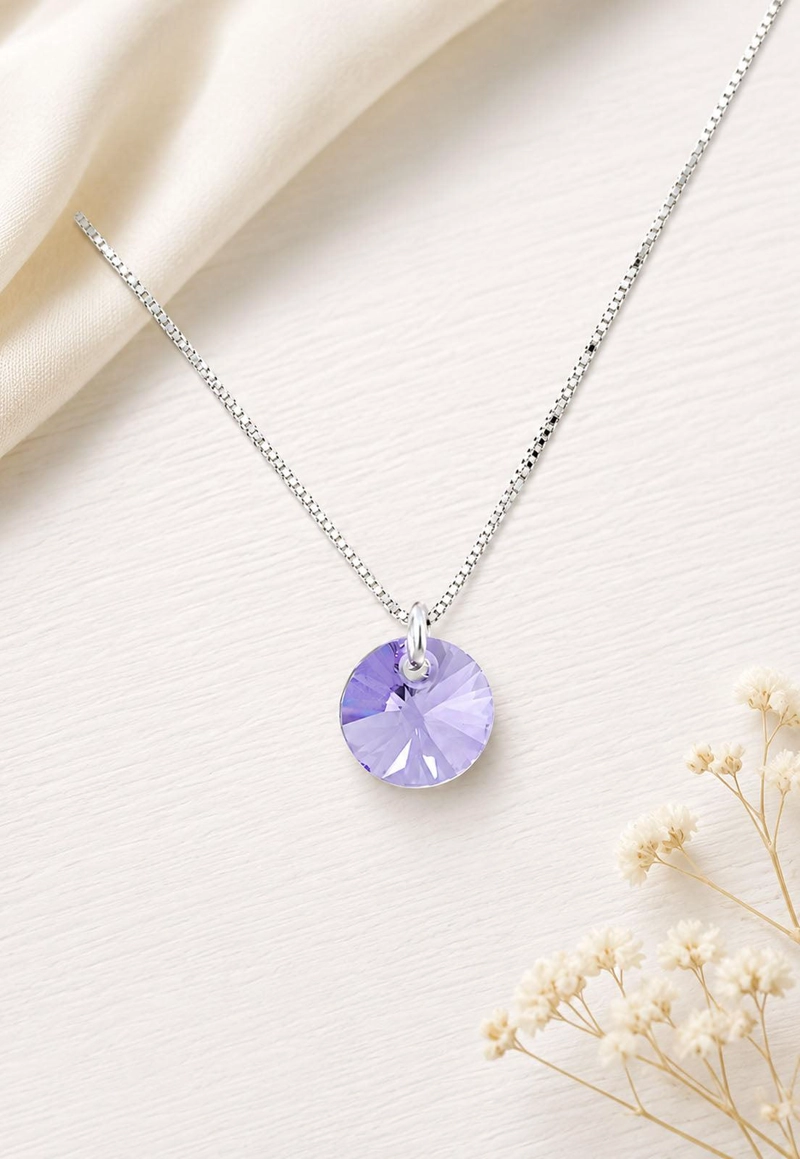 COLLAR PUNTO DE LUZ PLATA 925 CRISTAL SWAROVSKI® VIOLET - 4