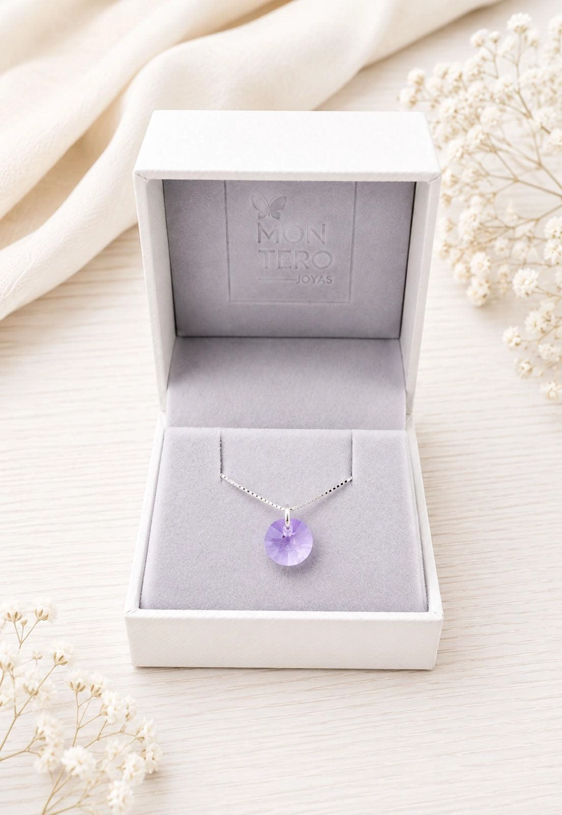 COLLAR PUNTO DE LUZ PLATA 925 CRISTAL SWAROVSKI® VIOLET - 5