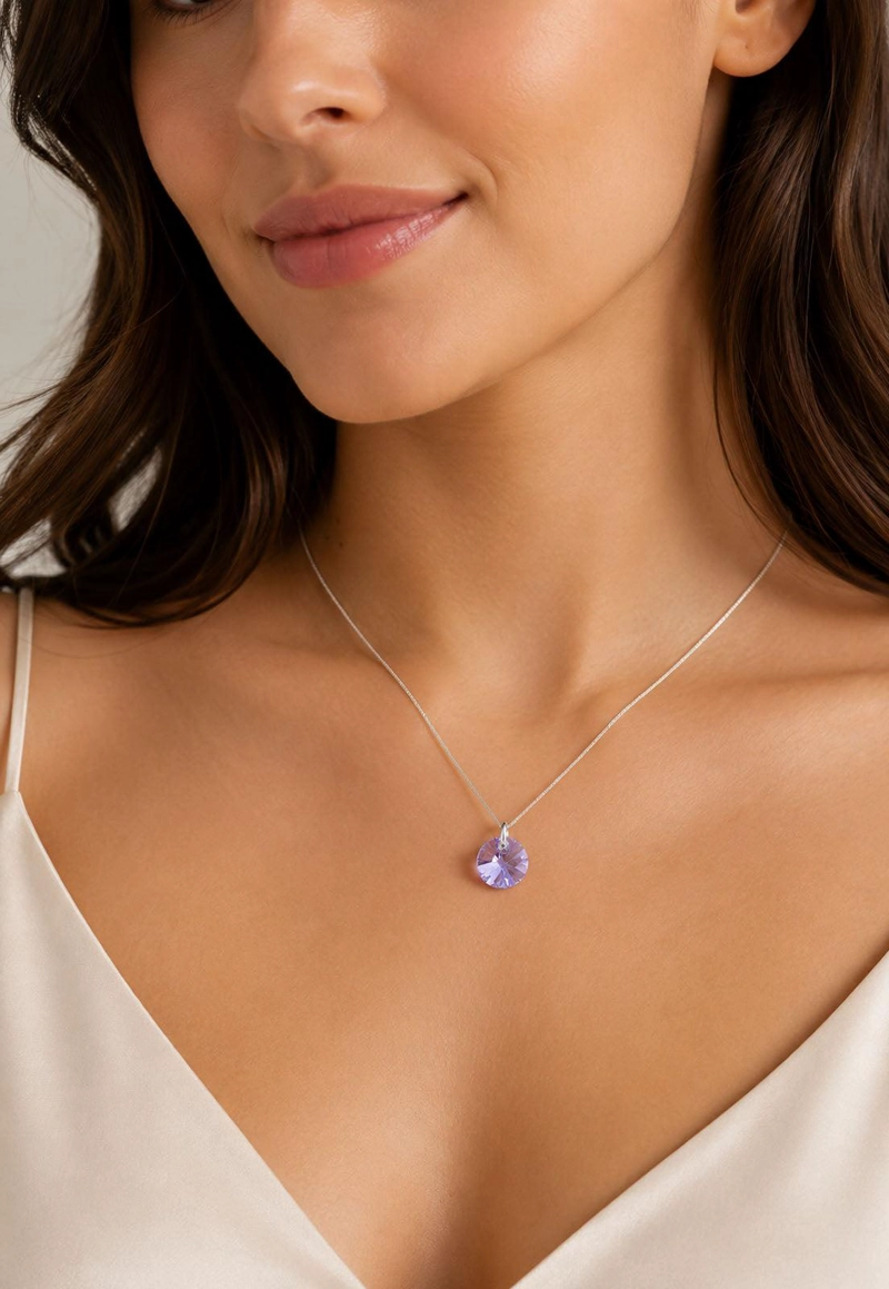 COLLAR PUNTO DE LUZ PLATA 925 CRISTAL SWAROVSKI® VIOLET - 6