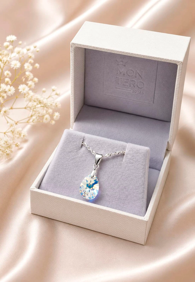 COLLAR ENCANTO PLATA 925 CRISTAL SWAROVSKI® AURORA BOREAL - 2