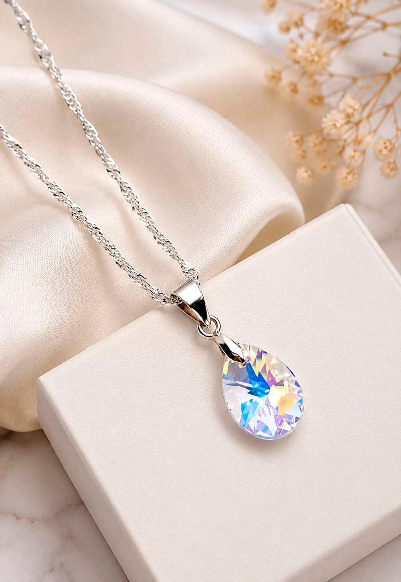 COLLAR ENCANTO PLATA 925 CRISTAL SWAROVSKI® AURORA BOREAL - 3