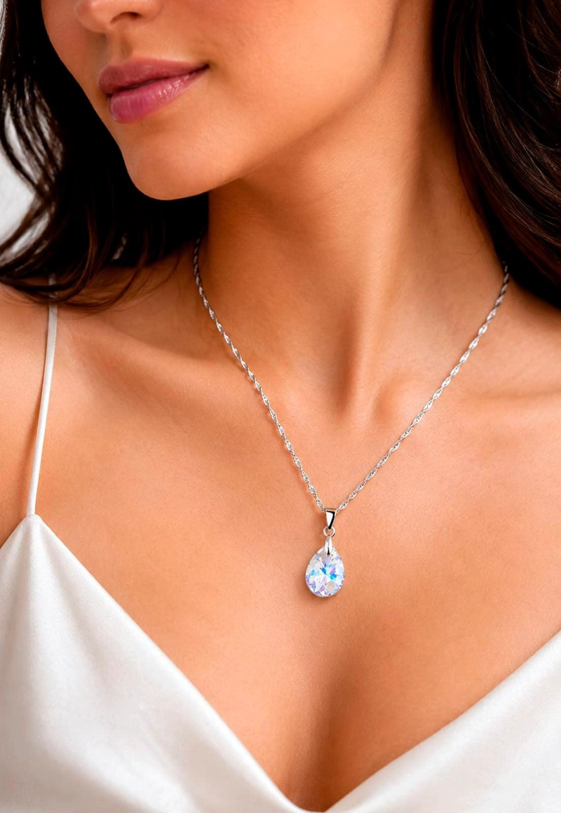 COLLAR ENCANTO PLATA 925 CRISTAL SWAROVSKI® AURORA BOREAL - 4