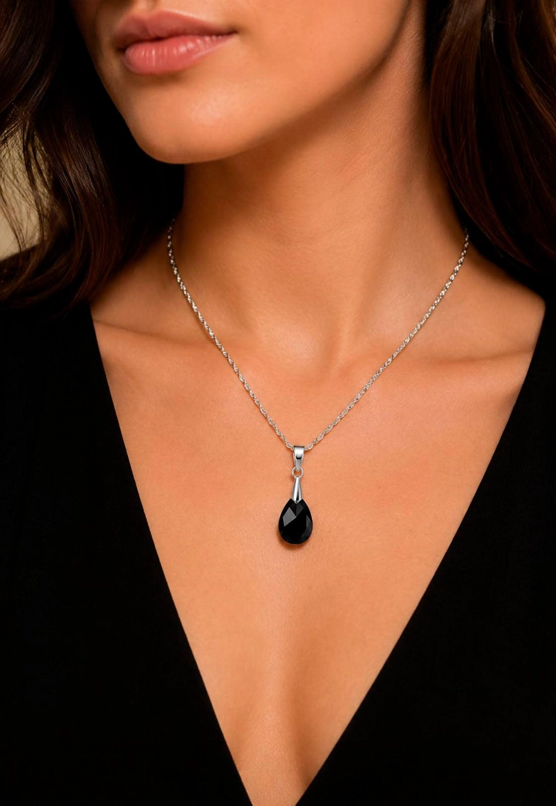 COLLAR ENCANTO PLATA 925 CRISTAL SWAROVSKI® JET - 3